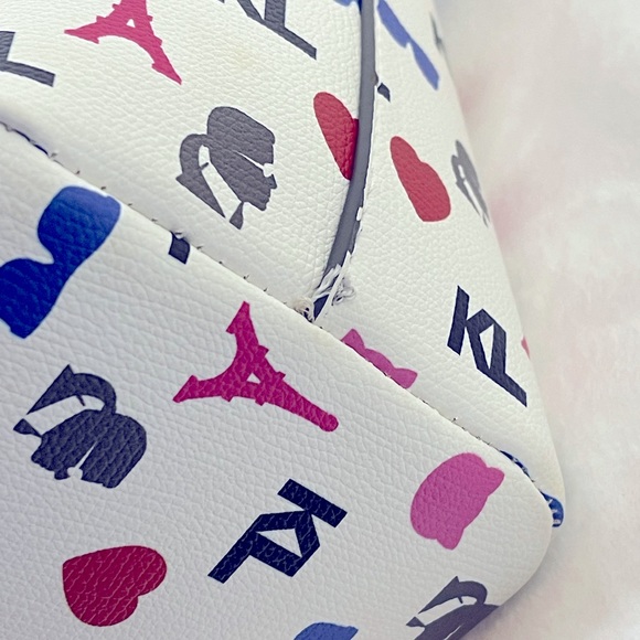 Karl Lagerfeld White Tote with heart accessory, NWT - Picture 4 of 15